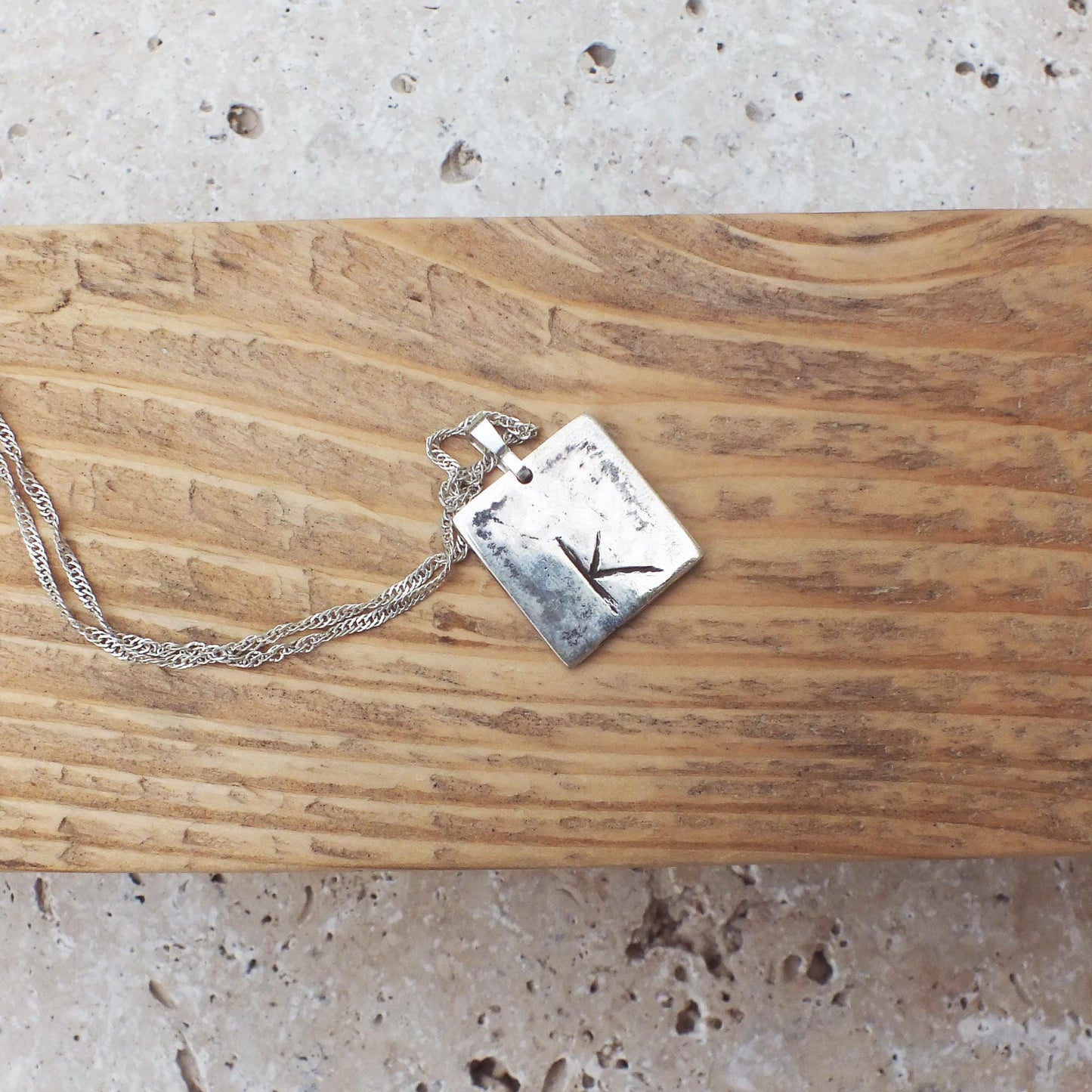 Fern Leaf Pendant with Turquoise Enamel | .925 Sterling Silver Handmade Necklace