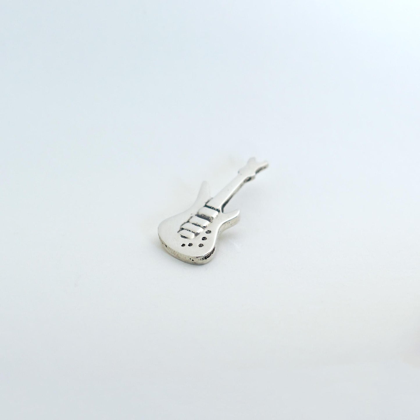 Sterling Silver Electric Guitar Necklace: Rock Music Pendant