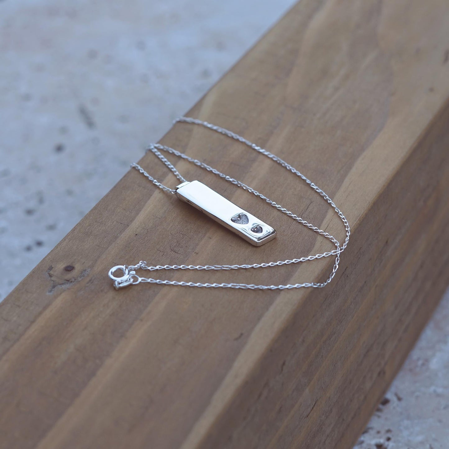 Handmade Sterling Silver Double Heart Pendant Necklace - Modern Minimalist