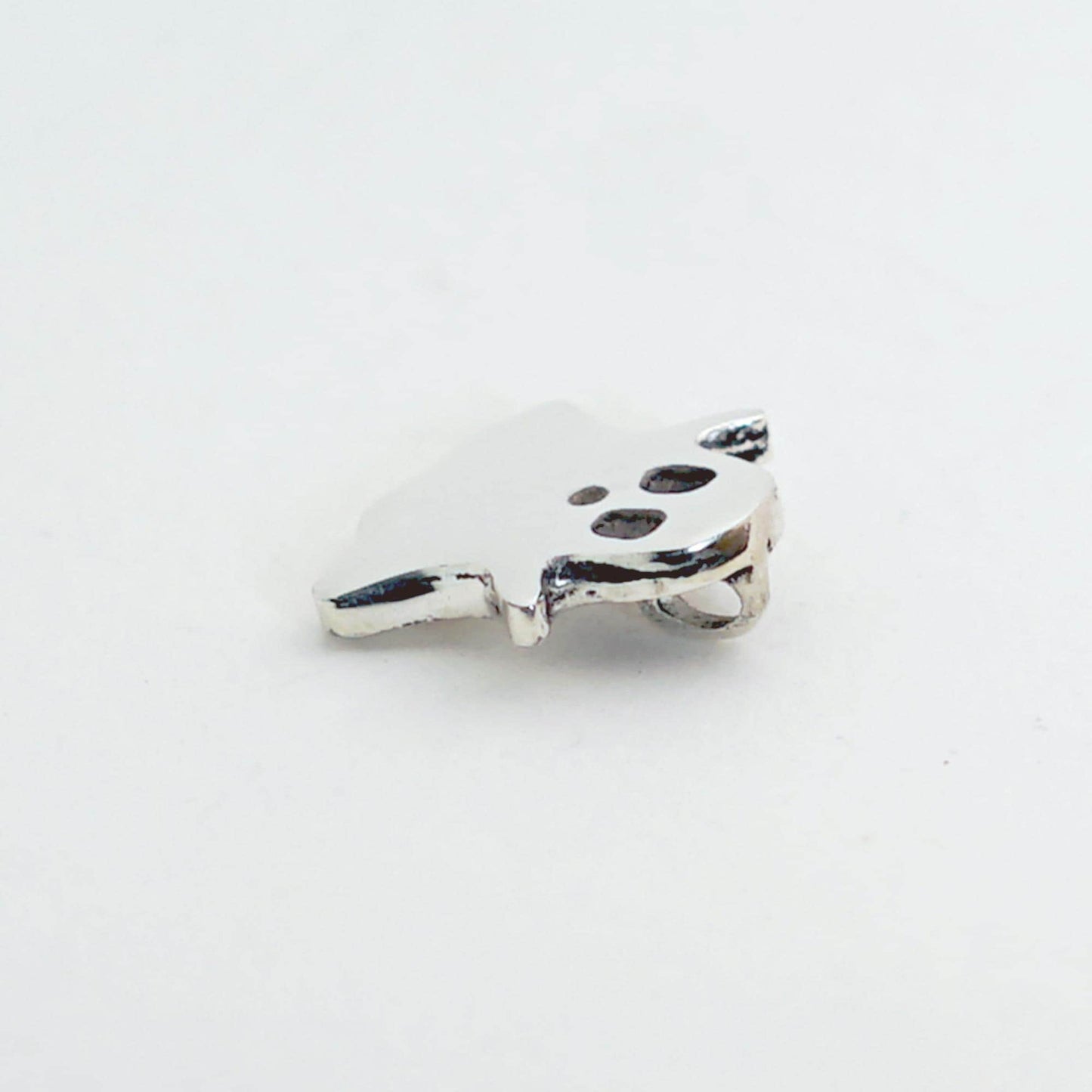 Dainty Sterling Silver Ghost Necklace: Handmade Halloween Charm