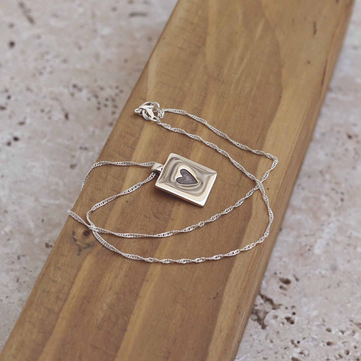 Dark Heart Sterling Silver Pendant Necklace: Minimalist Valentine's Gift