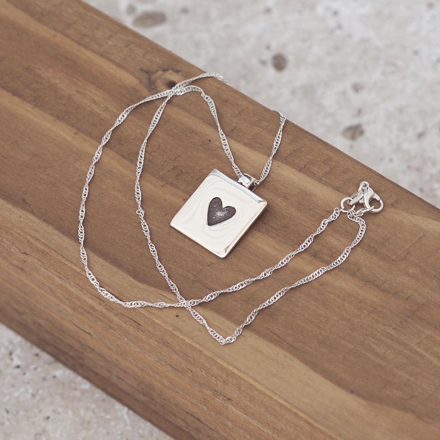 Dark Heart Sterling Silver Pendant Necklace: Minimalist Valentine's Gift