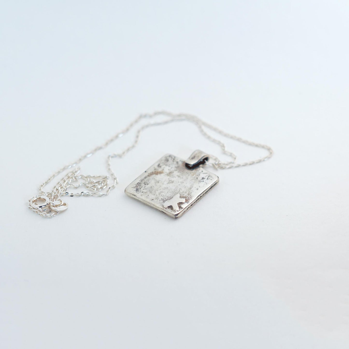 Dark Leaf Silver Pendant - Sterling Silver Handmade Necklace