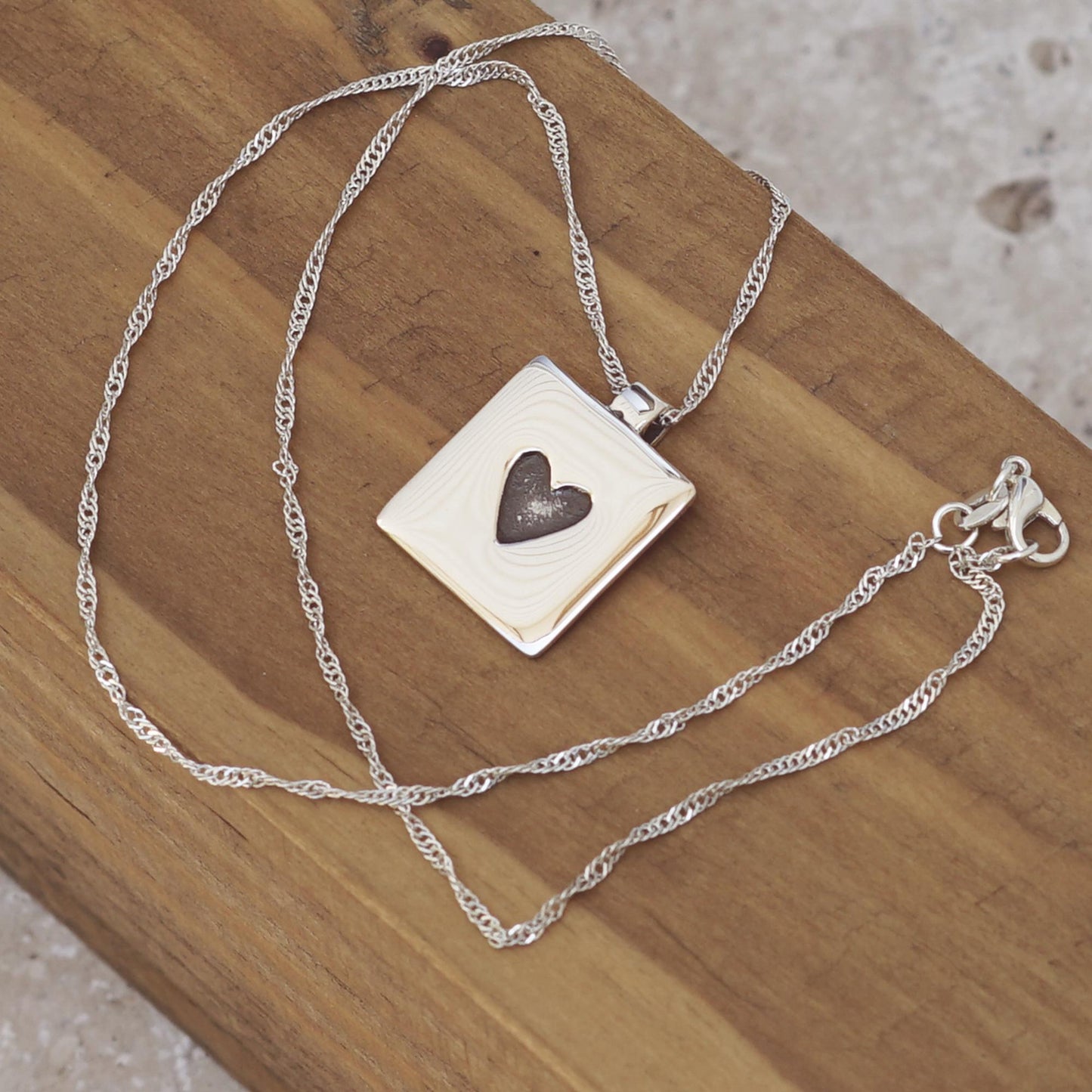 Dark Heart Sterling Silver Pendant Necklace: Minimalist Valentine's Gift