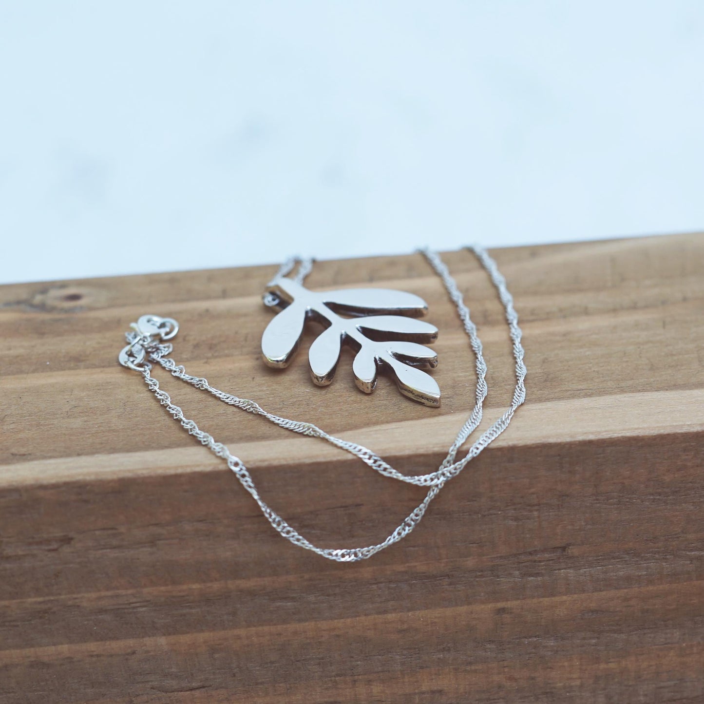 Sterling Silver Leaf Necklace | .925 Silver Nature Pendant | Handmade Statement Necklace