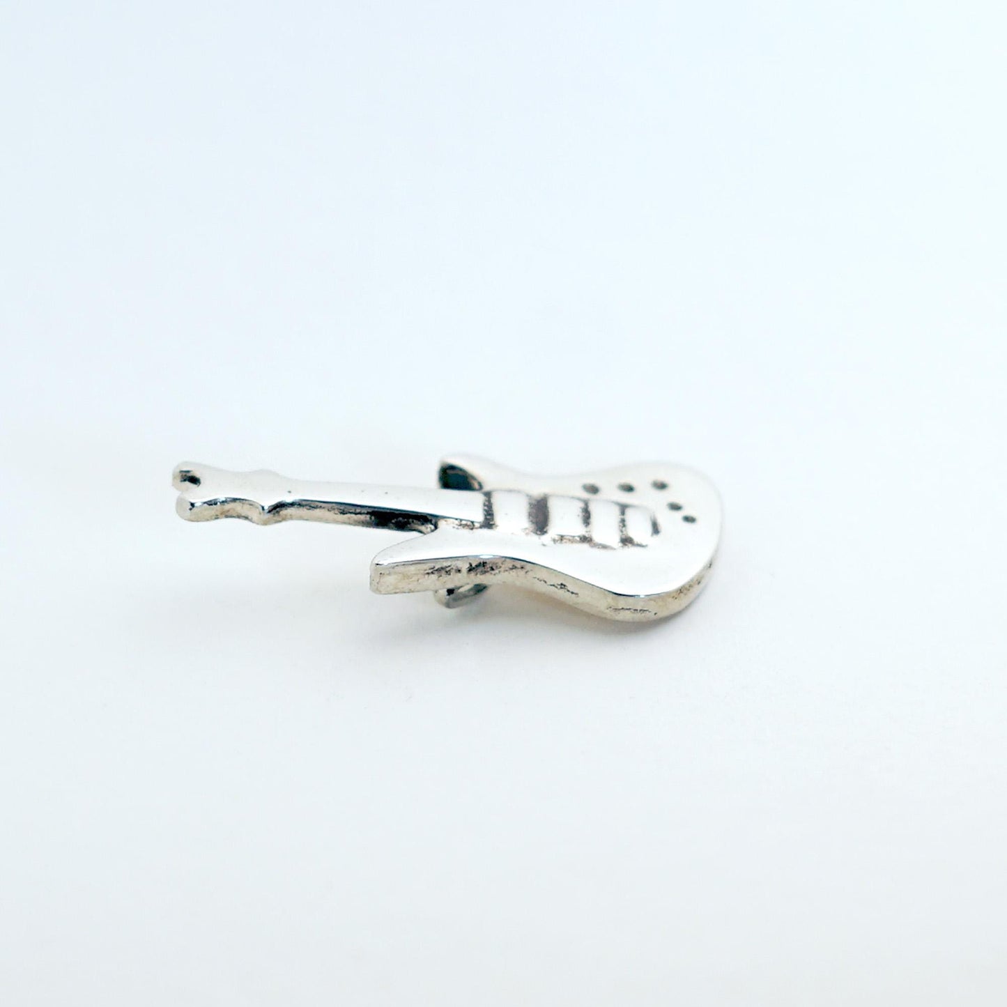 Sterling Silver Electric Guitar Necklace: Rock Music Pendant