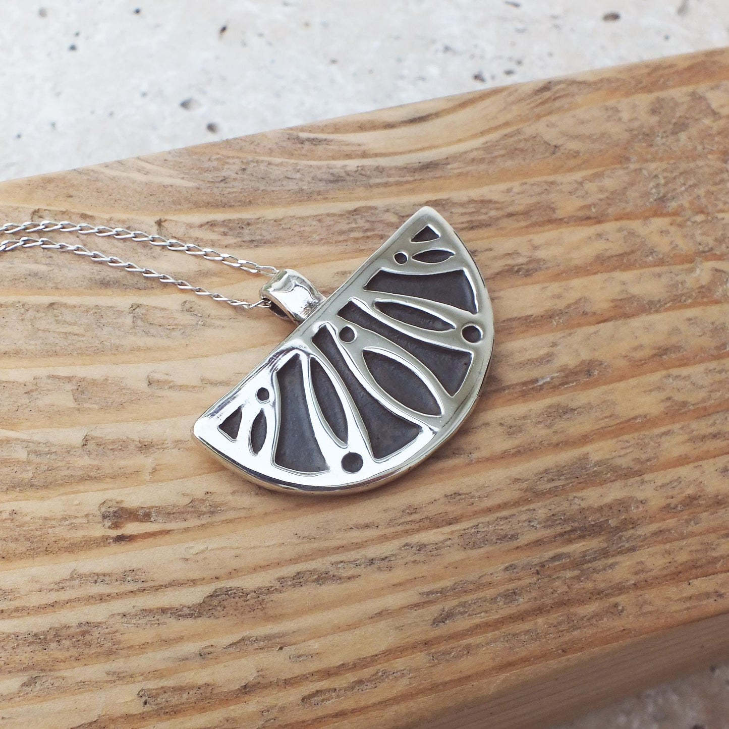 Boho Citrus Slice Pendant | .925 Sterling Silver Handmade Necklace
