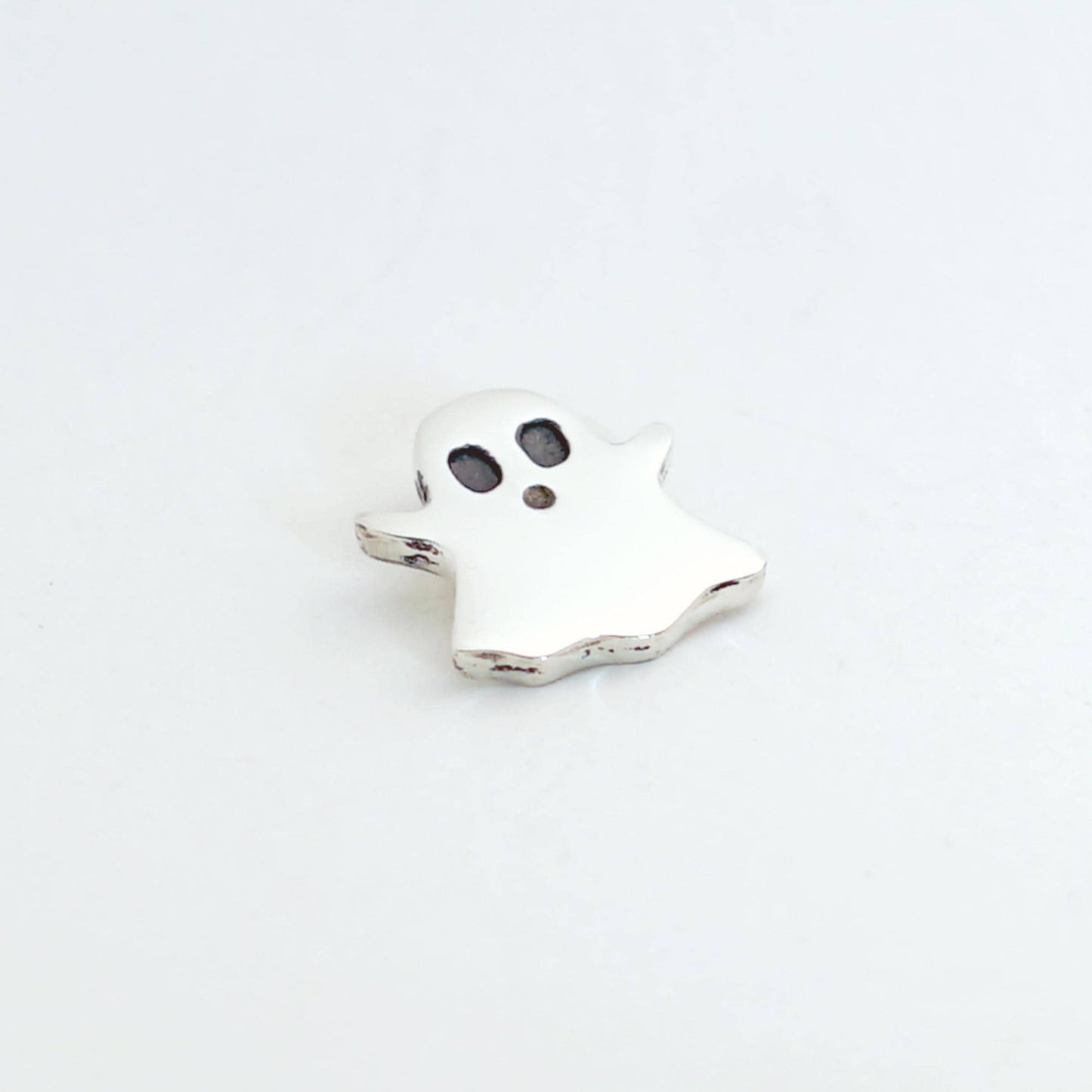 Dainty Sterling Silver Ghost Necklace: Handmade Halloween Charm