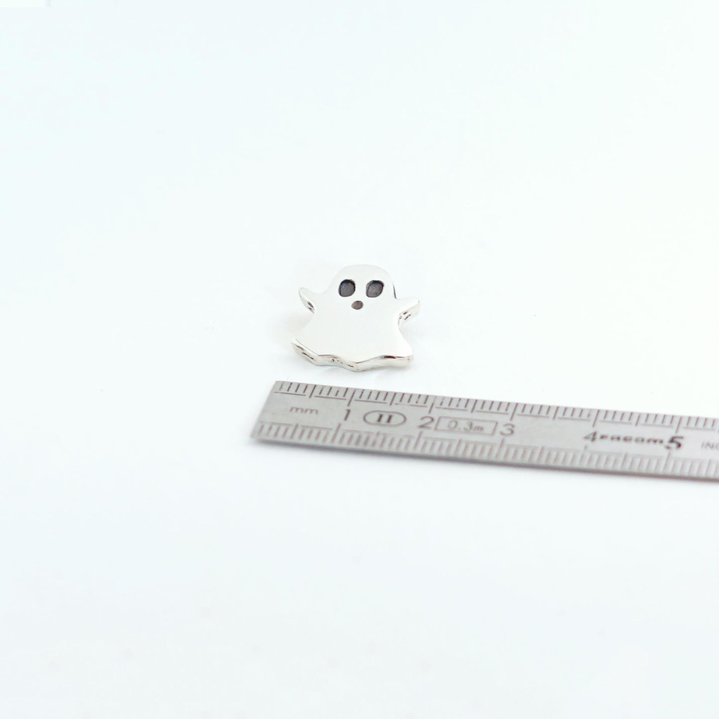 Dainty Sterling Silver Ghost Necklace: Handmade Halloween Charm