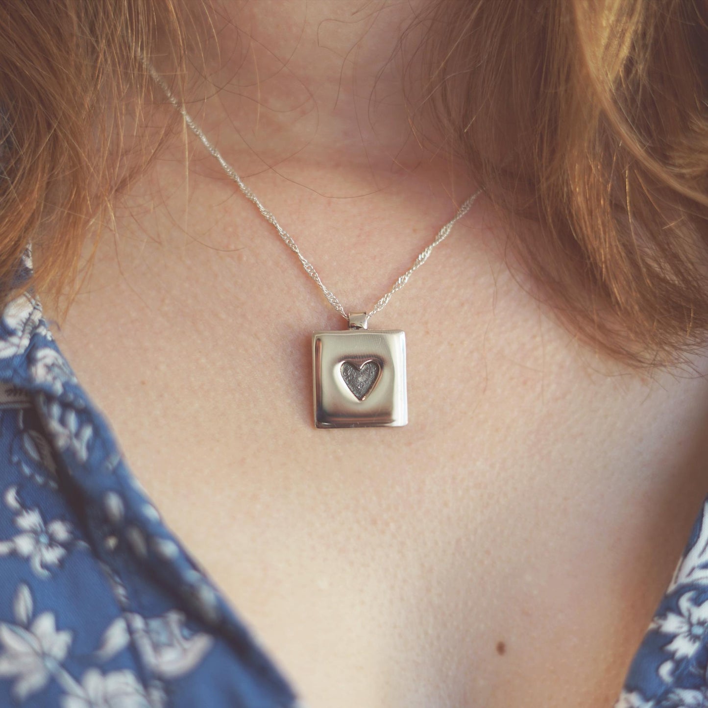 Dark Heart Sterling Silver Pendant Necklace: Minimalist Valentine's Gift