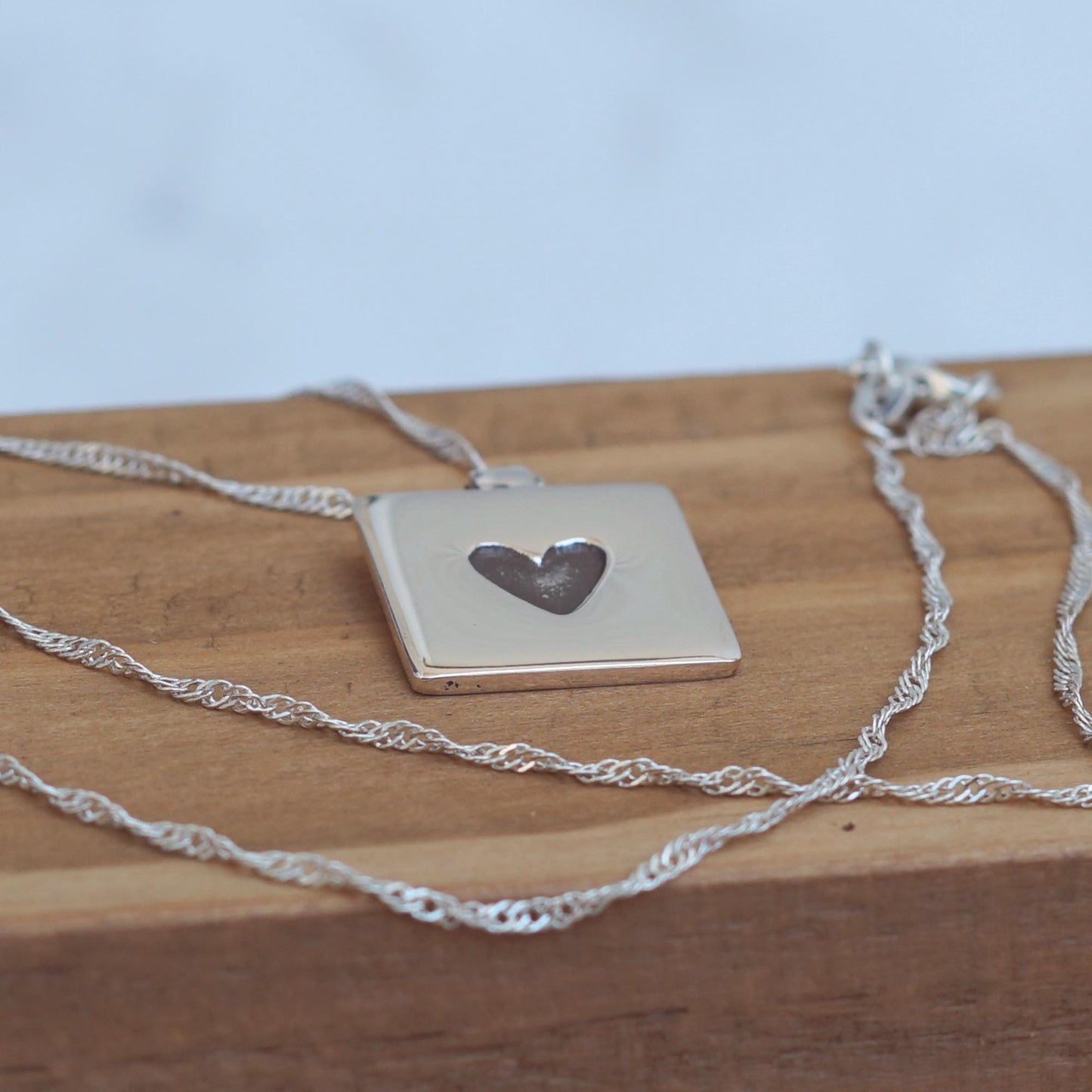 Dark Heart Sterling Silver Pendant Necklace: Minimalist Valentine's Gift