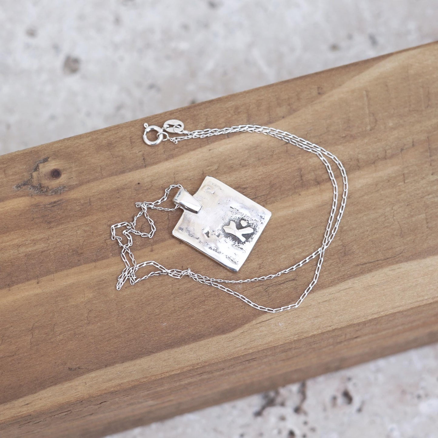 Silver Skull Necklace | Handmade Minimalist Pendant | .925 Sterling Silver